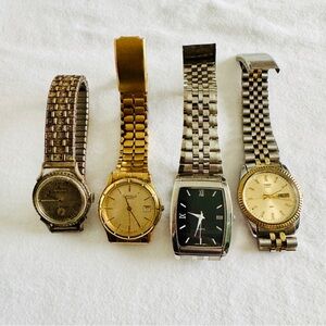 Watches For Parts Caravelle Timex Quartz 10k Gold Filled Bulova SOLD AS IS
